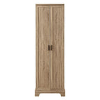 Armoire de rangement à 5 étagères à deux portes, blanc/marron