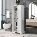 Armoire de rangement à 5 étagères à deux portes, blanc/marron