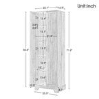 Armoire de rangement à 5 étagères à deux portes, blanc/marron