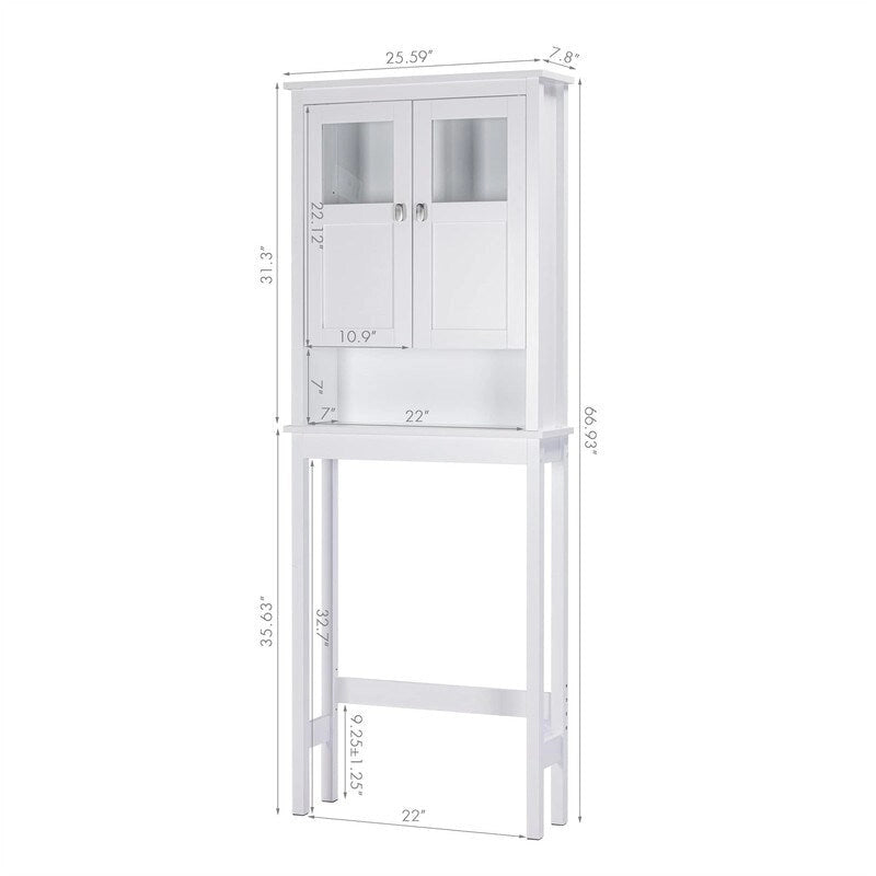 Meuble de rangement WC en bois blanc