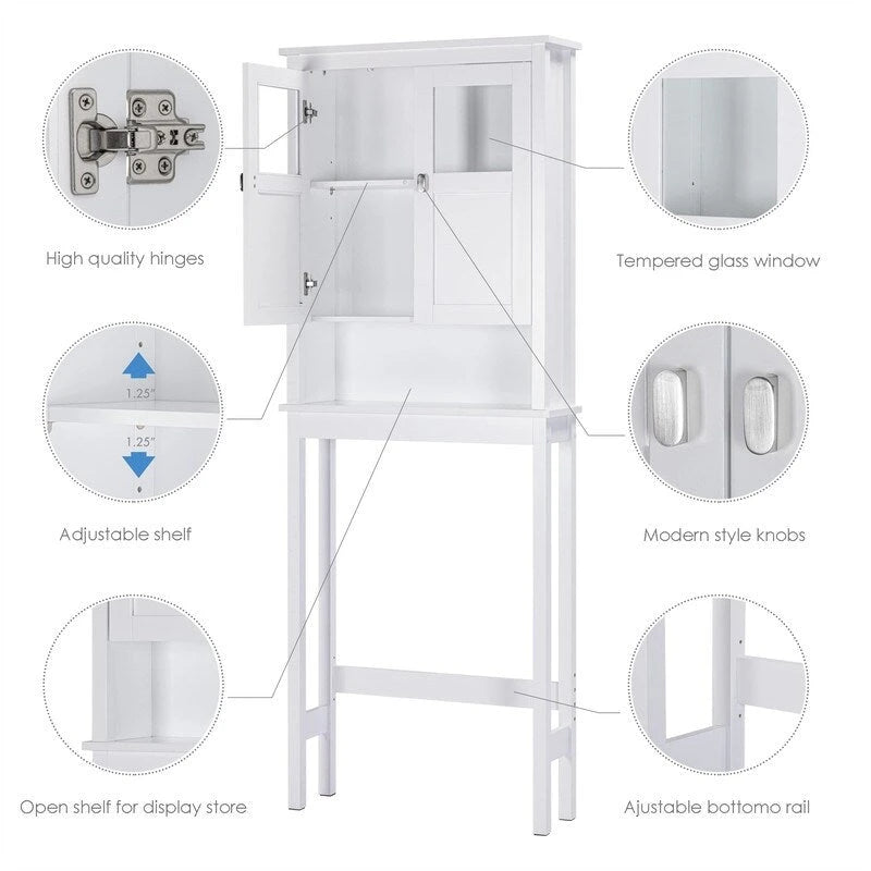 Meuble de rangement WC en bois blanc