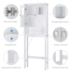 Meuble de rangement WC en bois blanc