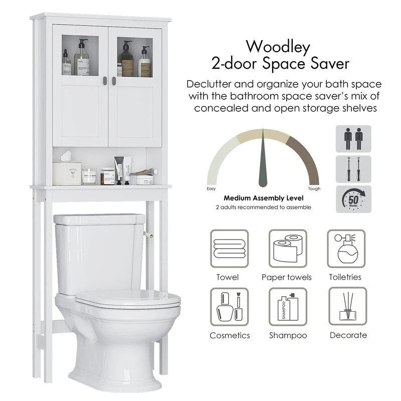 Meuble de rangement WC en bois blanc