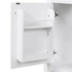 Meuble-lavabo blanc avec vasque en céramique, 1 porte et 2 tiroirs