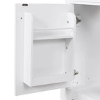 Meuble-lavabo blanc avec vasque en céramique, 1 porte et 2 tiroirs