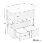 Meuble-lavabo moderne autoportant noir/transparent avec 2 tiroirs et étagère ouverte, vasque simple, 1 personne