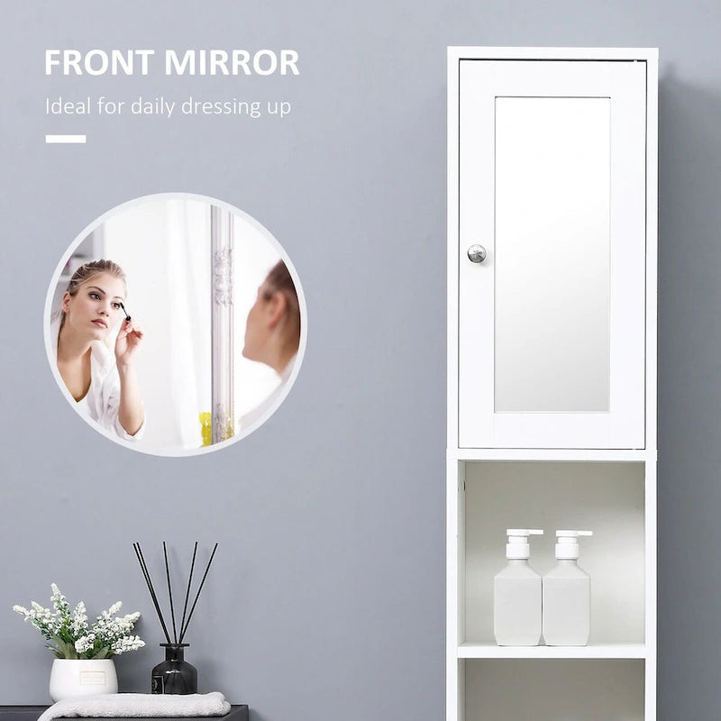 Meuble haut de salle de bain blanc avec miroir