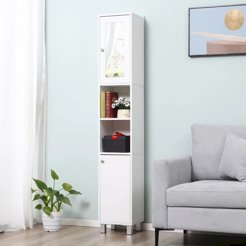 Meuble haut de salle de bain blanc avec miroir