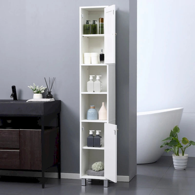 Meuble haut de salle de bain blanc avec miroir