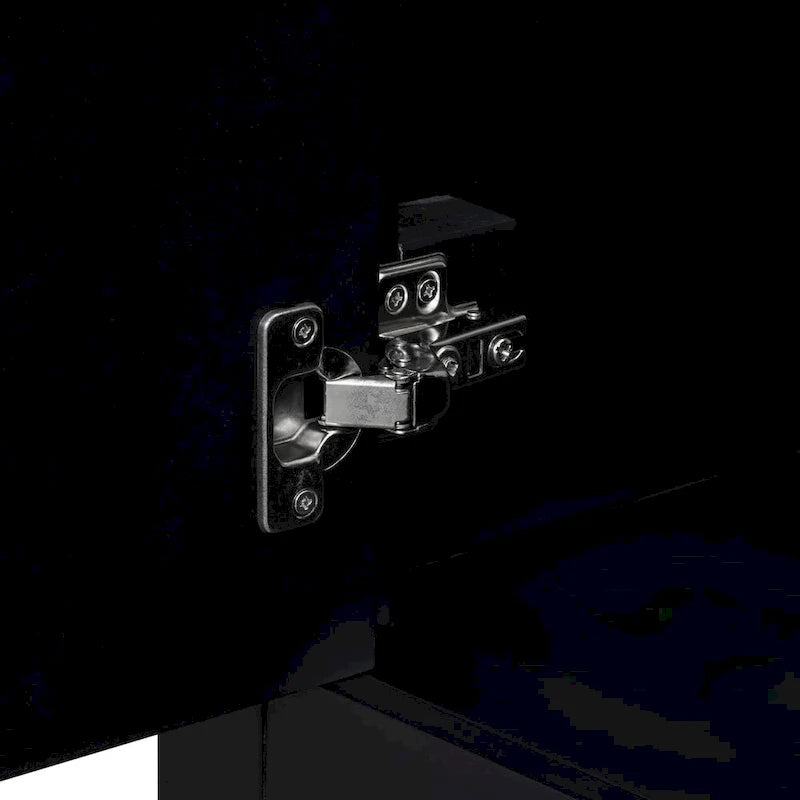 Meuble-lavabo autoportant de 36 po, gris/blanc/noir, avec un évier et des tiroirs