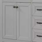 Meuble-lavabo autoportant de 36 po, gris/blanc/noir, avec un évier et des tiroirs