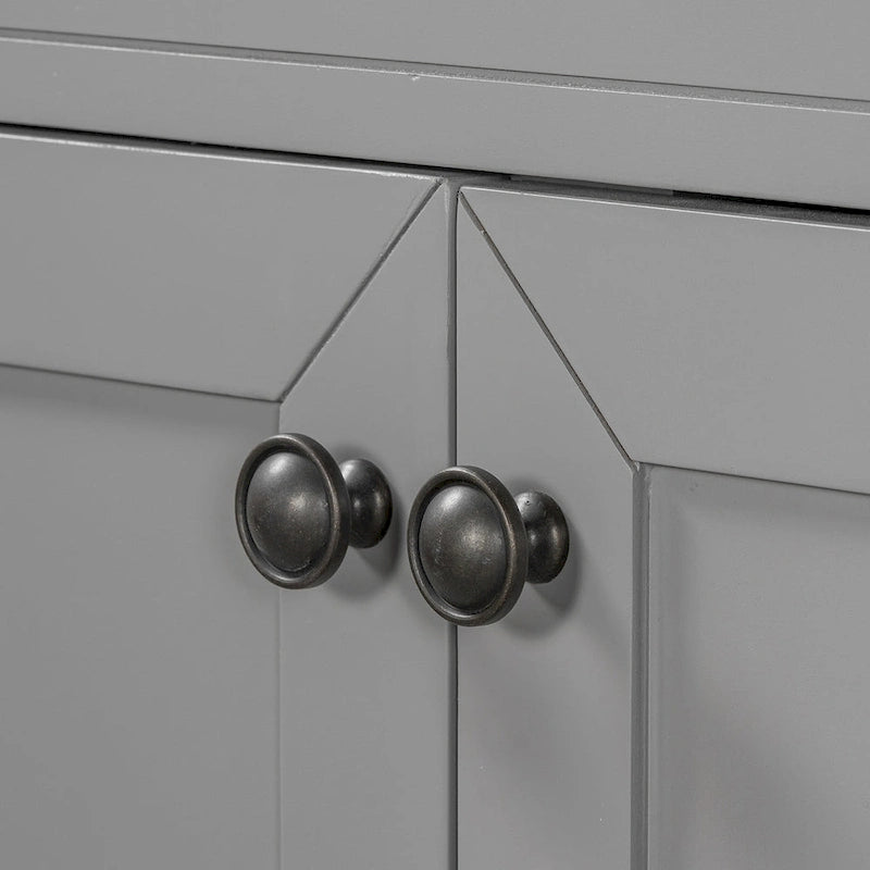 Meuble-lavabo autoportant de 36 po, gris/blanc/noir, avec un évier et des tiroirs