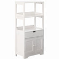 Armoire de rangement haute blanche, 1 tiroir et 2 portes, pour 1 personne