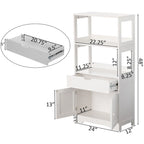 Armoire de rangement haute blanche, 1 tiroir et 2 portes, pour 1 personne