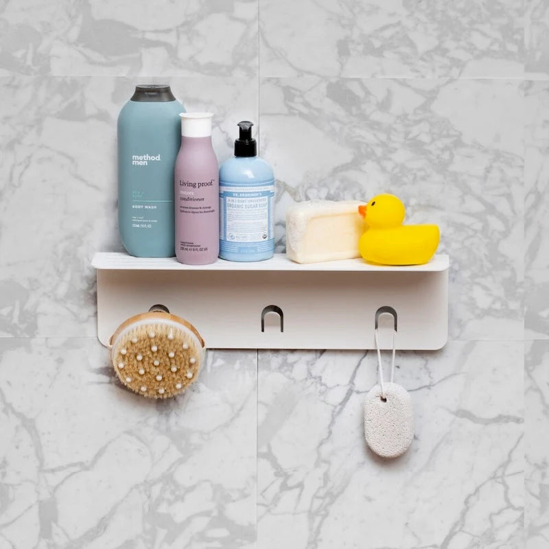 Étagère de douche en aluminium XL – Blanc / Nickel brossé / Gris / Noir – Utilisation individuelle ou multiple