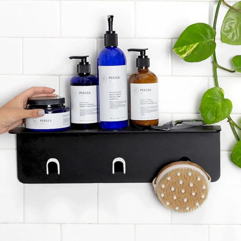 Étagère de douche en aluminium XL – Blanc / Nickel brossé / Gris / Noir – Utilisation individuelle ou multiple