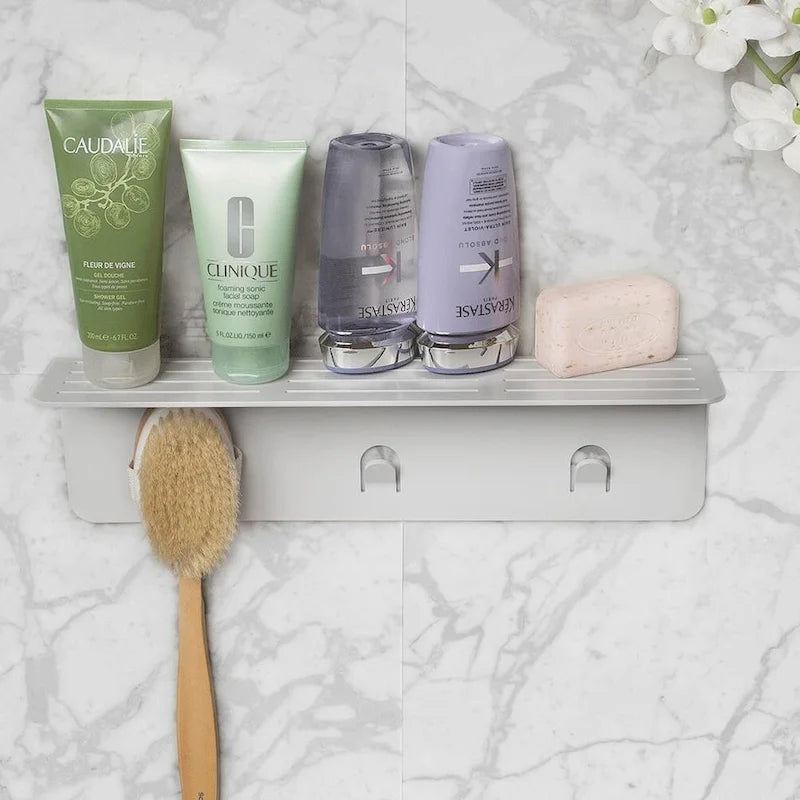 Étagère de douche en aluminium XL – Blanc / Nickel brossé / Gris / Noir – Utilisation individuelle ou multiple