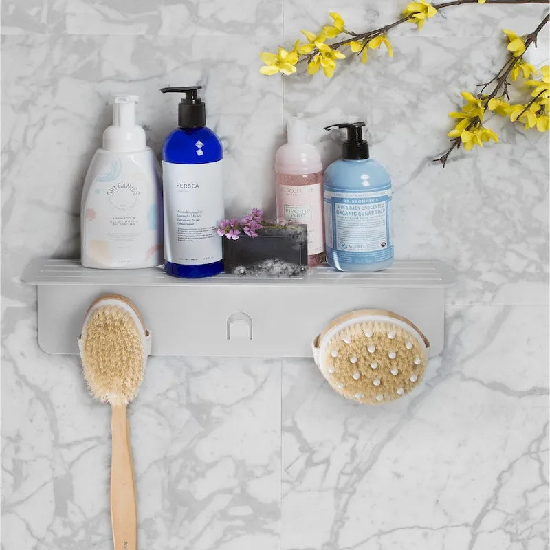 Étagère de douche en aluminium XL – Blanc / Nickel brossé / Gris / Noir – Utilisation individuelle ou multiple