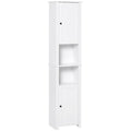 Armoire à linge blanche sur pied avec 2 portes et 2 étagères ouvertes, pour 1 personne
