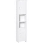 Armoire à linge blanche sur pied avec 2 portes et 2 étagères ouvertes, pour 1 personne