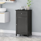 Meuble de salle de bain autoportant gris clair/noir, 1 porte et 1 tiroir, 1 personne