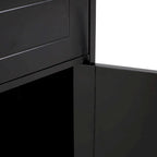 Meuble de salle de bain autoportant gris clair/noir, 1 porte et 1 tiroir, 1 personne
