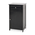 Meuble de salle de bain autoportant gris clair/noir, 1 porte et 1 tiroir, 1 personne