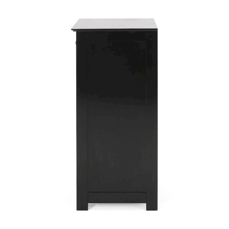 Meuble de salle de bain autoportant gris clair/noir, 1 porte et 1 tiroir, 1 personne