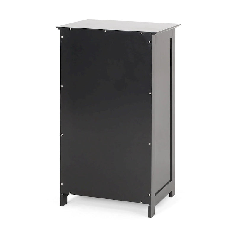 Meuble de salle de bain autoportant gris clair/noir, 1 porte et 1 tiroir, 1 personne