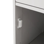 Meuble de salle de bain autoportant gris clair/noir, 1 porte et 1 tiroir, 1 personne
