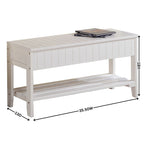 Banc à chaussures en bois massif cerisier/blanc, une place