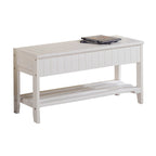 Banc à chaussures en bois massif cerisier/blanc, une place