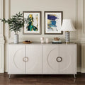Meuble Buffet à 4 portes, Champagne / Noir Vieilli, 2 niveaux de rangement