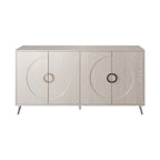 Meuble Buffet à 4 portes, Champagne / Noir Vieilli, 2 niveaux de rangement